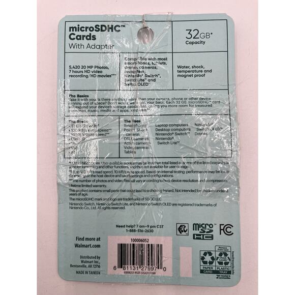 Micro SDHC 2 Cards with Adapter, 32 GB Speeds up to 100 MB - Picture 2 of 2